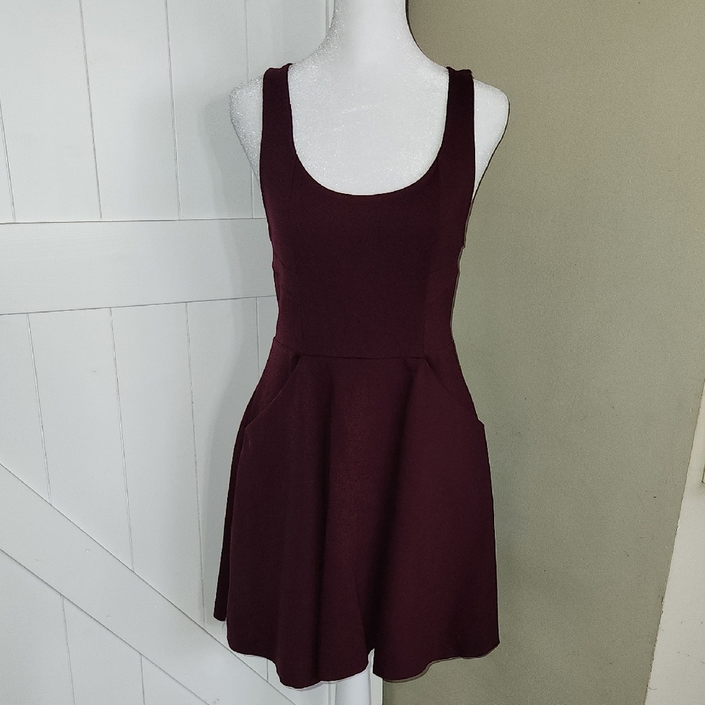Kimchi Blue Burgundy Sleeveless Dress With Pockets